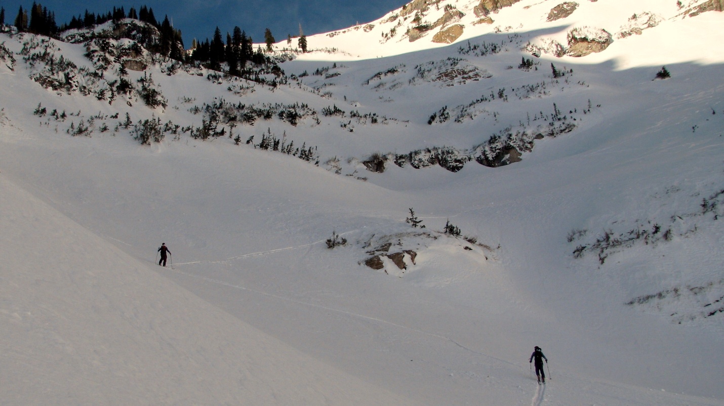 Backcountry skiing above treeline